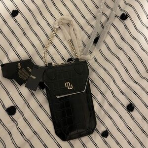 maje croc leather phone purse